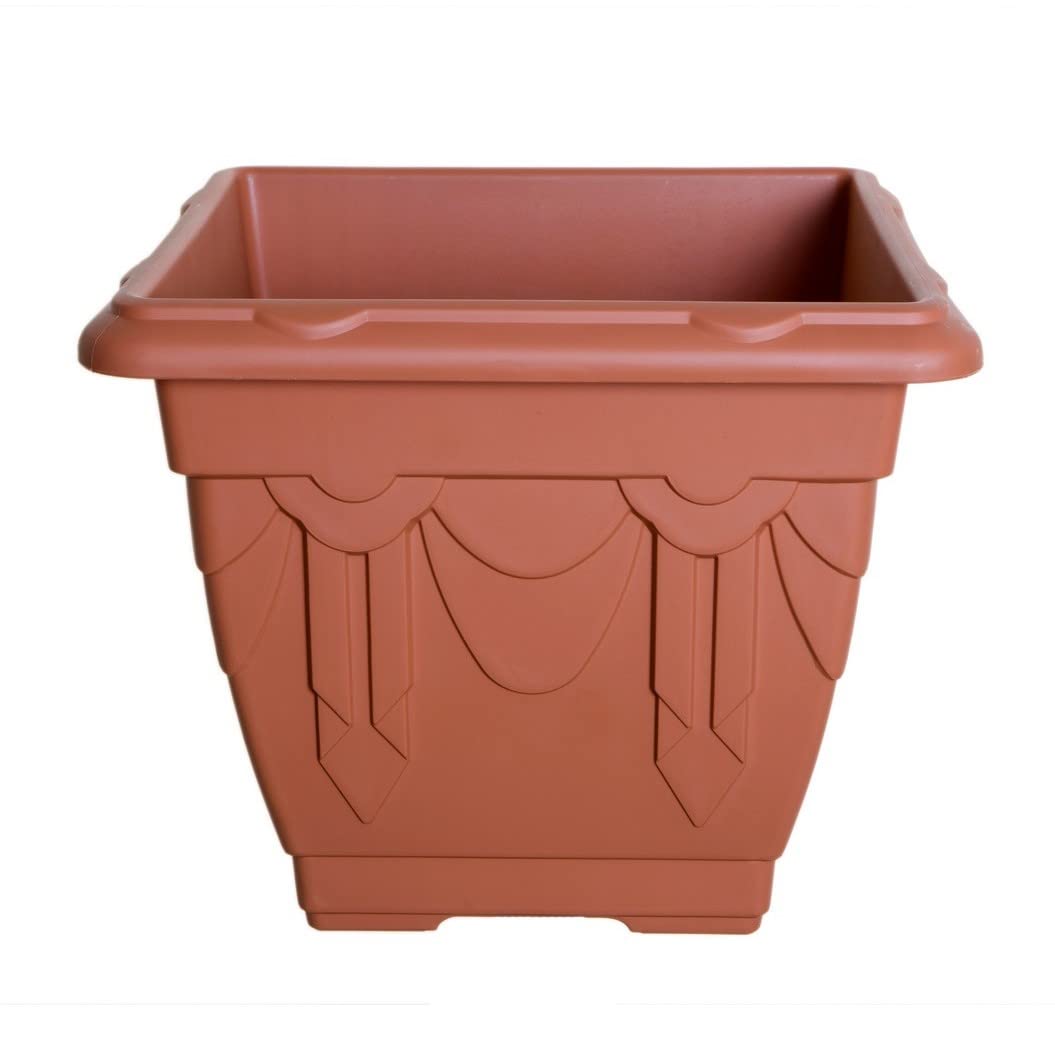 Whitefurze G02048 22cm Square Venetian Planter - Terracotta