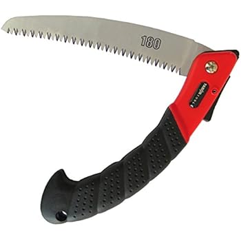 TABOR TOOLS TTS25A Folding Saw with Curved Blade and Rugged Grip Handle, Hand Saw for Pruning Trees, Trimming Branches, Shaping Christmas Trees, Camping, Clearing Forest Trails.