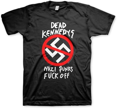 ハードコアパンクバンドDEADKENNEDYSナチパンクFUCKロゴTシャツ Amazon.com: Dead Kennedys 男款Nazi Punk Fuck Off T 恤,顏色黑色