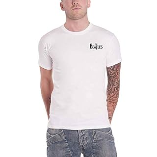 Générique The Beatles T Shirt Classic Drop T Band Logo Back Print Nouveau Officiel Homme - Les Beatles, Paul McCartney, John Lennon, RIngo Starr, George Harrison