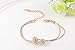 GEORGE · SMITH Austrian Crystals Iron Beads Rose Gold 2-Strand Rope Chain Bracelet for Women Girl 9.05