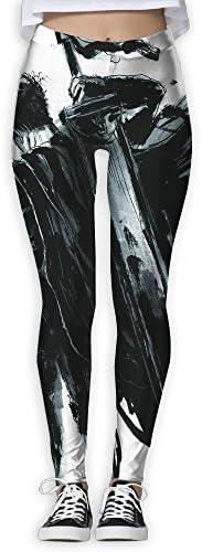 Ink Painting Giant Sword Berserk Norse Mythology Women's Straight Yoga Pants Stretch Slim Skinny Solid Trousers Sports