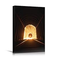 Canvas Wall Art Light Tunnel Abstract Architecture & Maps Building Chic Home Office Photography - 12x18 inches