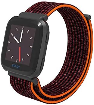 Tanyl Band Compatible with Fitbit Versa Bands, Soft Nylon Sport Strap Replacement for Fitbit Versa/Lite/Special Edition, Fitness Watch Band for Fitbit Versa, Women Men Black