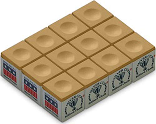 Silver Cup One Dozen Tan Pool Cue Chalk