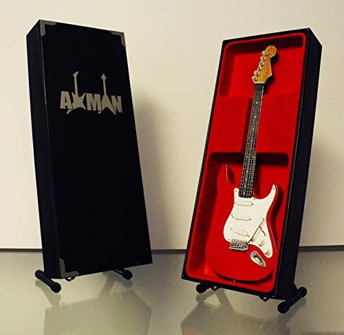 Axman Mark Knopfler (D Straits) Miniature Guitar Replica - Music Gifts - Handmade Ornamental 1/4 Scale - Includes a Display Box, Name Tag and Miniature Guitar Stand