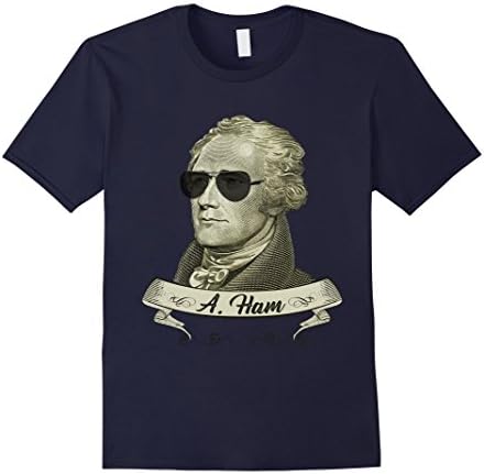 Men's Cool Sunglasses T-shirt - Funny Hamilton Tee Medium Navy