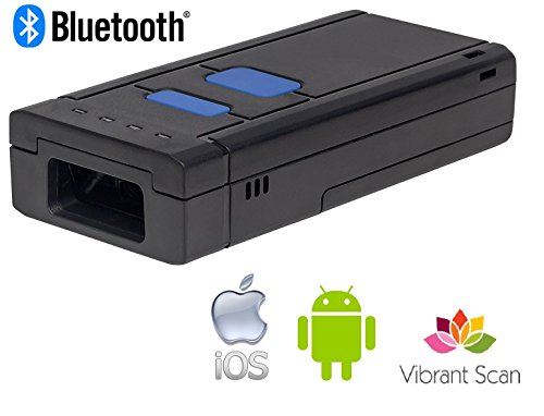 VIBRANT SCAN - USB Bluetooth Barcode Scanner,Symcode 1D Mini Wireless Handheld Laser Barcode Scanner Reader For POS / Android / IOS/ IPAD / IPHONE (1D SCANNER)