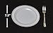 100 Heavyweight Elegant Plastic Disposable 7.5” Small Plates & 100 Silver Plastic Forks, Perfect for Salads, Desserts, Tapas, Appetizers, Hors d' oeuvres, Parties, Catering, Wedding Cakes