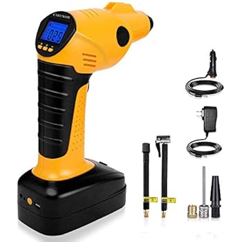 CARYWON Cordless Air Compressor, Auto Handheld Electric Digital Tire Inflator with LED Light,12V 150PSI Portable Tyre Pump Perfect for Car, Bicycle, ...