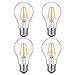 Kohree Edison Vintage LED Light Bulbs A19, Soft Warm White 2700K, 60 Watt Equivalent Dimmable LED Replacement Bulbs, 6W Filament Light Bulbs E26 Base Lamp for Restaurant, Home, Reading Room, 4 Packs
