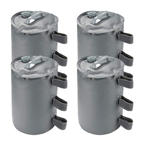 Buffalo Gear Canopy Water Weights Bag, Portable Leg Weights Water Fillable Weights for Pop up Canopy Tent Gazebo, 4pcs-Pack (Gray)
