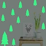 Christmas Tree Wall Decals Decorations Glow in the Dark, Feskin Window Wall Stickers for Xmas Party Kids Home Room Decor