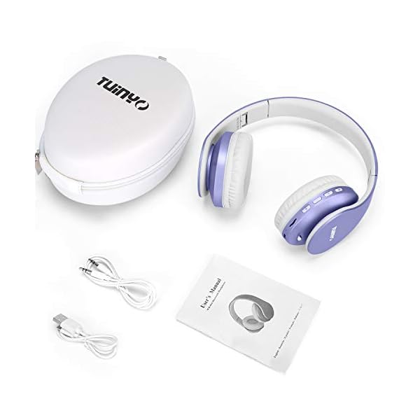 Bluetooth-HeadphonesTuinyo-Wireless-Headphones-Over-Ear-with-Microphone-Foldable-Lightweight-Stereo-Wireless-Headset-for-Travel-Work-TV-PC-Cellphone-Purple TUINYO Bluetooth Headphones, Wireless Headphones Over Ear with Microphone, Foldable & Lightweight Stereo Wireless…