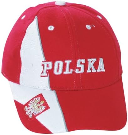 Polish Apparel Red Baseball Cap - Polska, Eagle on Brim