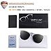 WELUK Polarized Clip-on Flip up Cat Eye Sunglasses Metal Frame for Prescription Glasses