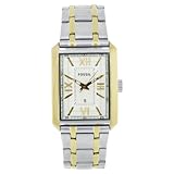 Fossil Men's FS4654 Two Tone Stainless Steel Analog with White Dial Watch