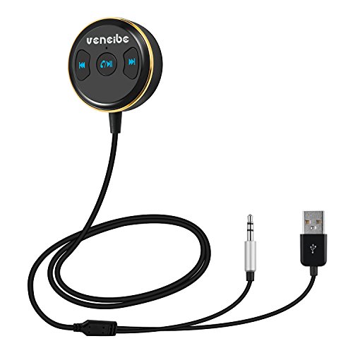 Click Here to See More Images Veneibe Bluetooth 4.1 Car Receiver, Wireless Phone Call & Music Streaming Car Kit with Built-in Mic Music Streaming Echo and Noise Reduction Multi-Point Access Magnetic Base(Golden)