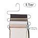 HonTop 4 Pack S-Type Multi-Purpose Pants Hangers Rack Stainless Steel Magic for Hanging Trousers Jeans Scarf Tie Clothes,Space Saving Storage Rack 5 Layers,4PCS White