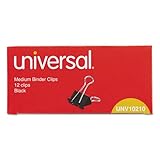 Universal Medium Binder Clips, Steel Wire, 5/8