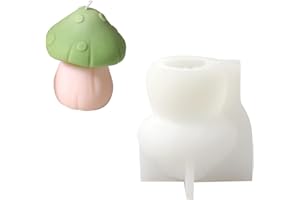BOOWAN NICOLE Cute Mushroom Silicone Candle Mold, Candle Making Mould Supplies Handmade 3D Ice Fondant Cake Molds Christmas Home Decor (LZ564-2)