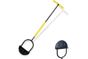 DHZSTIA Saw Tooth Edger Lawn Tool with T Grip Handle，Half Moon Shape，Sharp Saw Tooth，Tool with T Grip Handle, Hand Edging Tools for Landscaping, Garden, Flower Beds, Borders, Sidewalk, Turf, Yard (A)