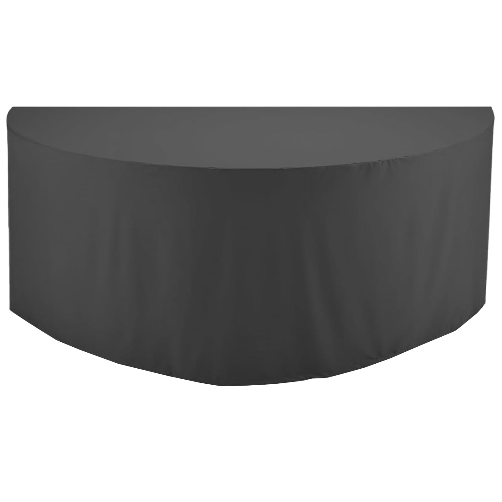 Sun Island Cover Semicircular Waterproof Protective Cover Sun Island Half Round Tarpaulin Reclining Island Half Round with Buckle Strap 420D Oxford Fabric Black (170 x 72 x 80 cm)