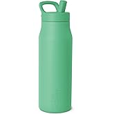 Simple Modern Water Bottle with Push Button Straw Lid | Ceramic-Lined Insulated Stainless Steel | Travel Water Bottles for Gym & Sports | Leak Proof | 34oz, Mistletoe