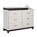 Cosco Kids Furniture Leni 6 Drawer Dresser with Changing Table, White and Coffee House Plank