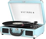 Victrola Vintage 3-Speed Bluetooth Portable Suitcase Record Player with Built-in Speakers | Upgraded Turntable