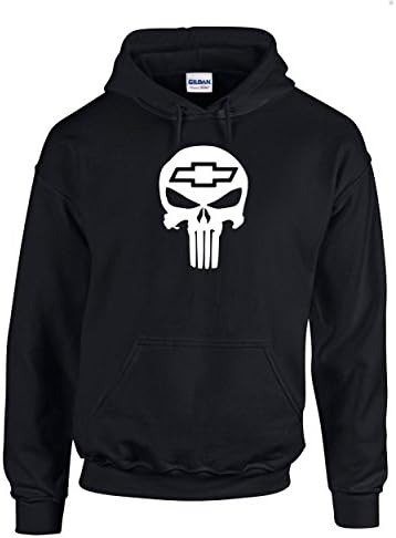 Chevy Punisher Hoodie | Chevrolet Fan Hooded Sweatshirt | Mens