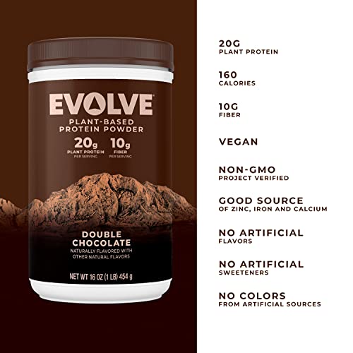 Evolve Plant Based Protein Powder, Double Chocolate, 20g Vegan Protein