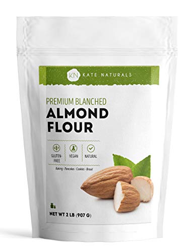 Almond Flour by Kate Naturals. Blanched, Gluten Free & Non-GMO. Keto, Vegan & Paleo Friendly. Perfect for Baking, Pizzas & Pancakes. 100% from California Almonds. 1-Year Guarantee (2 LBS (32 Ounces))