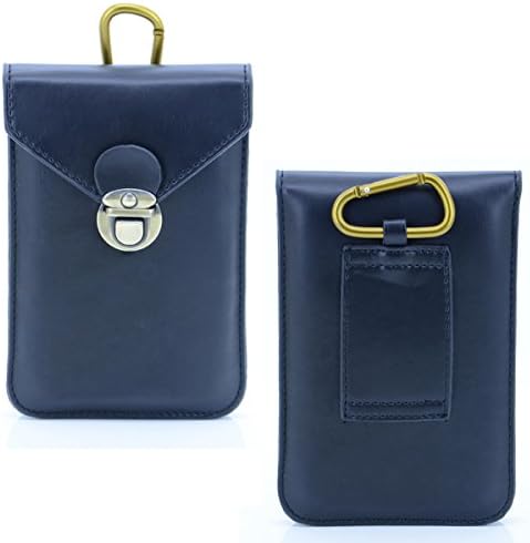 liangdongshop Unisex Premium Faux Leather Smart Phone Pouch Sports Waist Pack with Karabiner(Black)