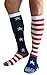 Compression Socks Women & Men 20-30mmhg by Wave (Stripey Stars, L/XL)