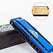 EastRock Blues Harmonica Mouth Organ 10 Hole C Key with Case, Diatonic Harmonica for Professional Player, Beginner, Students gifts, Adult, Friends, Gift Blue