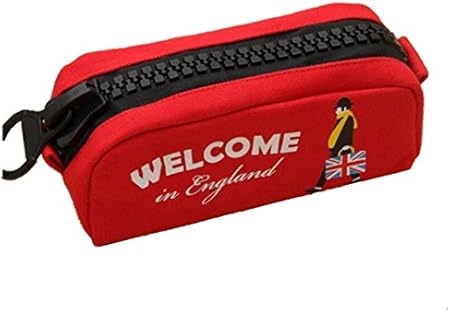 Amazon Co Jp パプア Papua ペンケース 国旗 イギリス デカチャック おしゃれ ポーチ ファスナー 筆箱 人気 高校生 収納 小物入れ 男 女 兼用 エッフェル塔のキーホルダー付き レッド おもちゃ