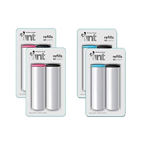 Flint Retractable Lint Roller Refills, 8 Pack, 30 Sheets Each, Solid Color Mix