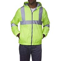 Arctic Quest Mens Lightweight Full Zip Hoodie Jacket with Reflective Detail Safety Yellow Large