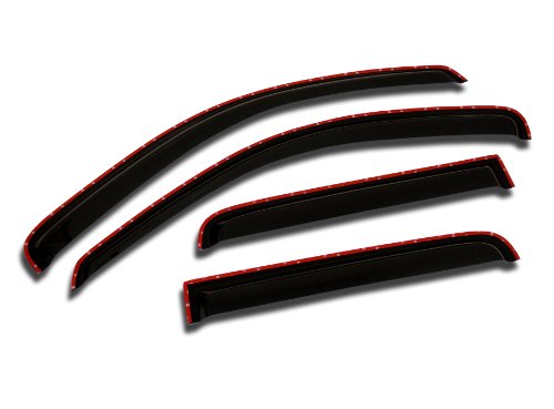 TuningPros WV-267i In-Channel Window Visor Deflector Rain Guard Dark Smoke 4-pc Set