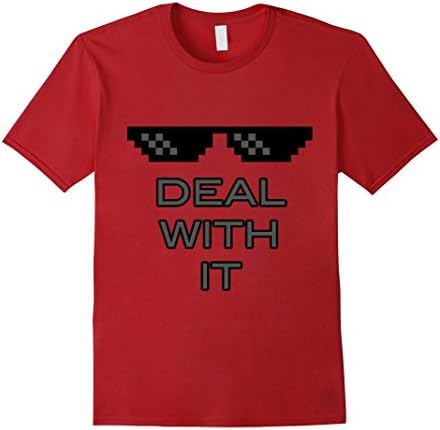 Mens Deal With It Shades/Sunglasses Shirt 2XL Cranberry