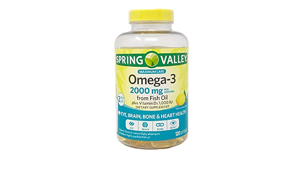 Spring Valley Omega 3 Fish Oil Maximum Care 2000mg Lemon 120 Softgels :  Amazon.com.au: Health, Household \u0026 Personal Care