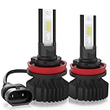 Sampino H11/H8/H9 LED Headlight Bulbs Headlights All-in-One Conversion Kit 2Packs Low Beam/Fog Light Bulb 8000LM 5500K 12xCSP Chips Cool White