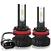 Sampino H11/H8/H9 LED Headlight Bulbs Headlights All-in-One Conversion Kit 2Packs Low Beam/Fog Light Bulb 8000LM 5500K 12xCSP Chips Cool White