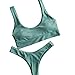 NAFLEAP Women's Push up Sexy Brazilian Bra Top Triangle Bikini Thong Sets 2 Pieces Swimsuit,Green,XS