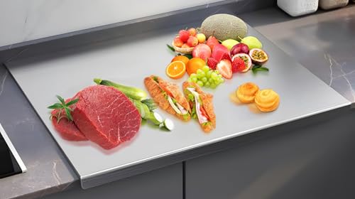 Tabua de Corte Aço Inox 304, Tábua de Corte Profissional em Aço Inoxidável 304, 60CM*40CM*1.5MM, Tábua de Pastelaria de Cozinha