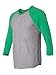 Next Level Women's Rib Collar 3/4 Sleeve T-Shirt, Envy/ Premium Heather, Large