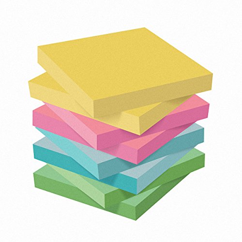 ZCZN 4 Color Sticky Notes,3 in x 3 in 8 Pads/Pack 100 Sheets/Pad Self-Sticky Notes (8 Pads)