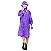 Women Packable Lightweight Transparent EVA Rain Jacket Poncho Raincoat with Hood,Purple,One Size