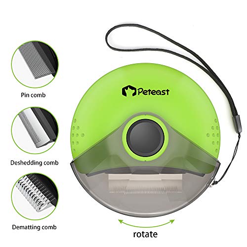 Peteast Pet Grooming Brush, Portable 3 in 1 Efficient Comb Reduces Hair Shedding/Tangles for Dog Cat Small Animal - Thumbnail 7